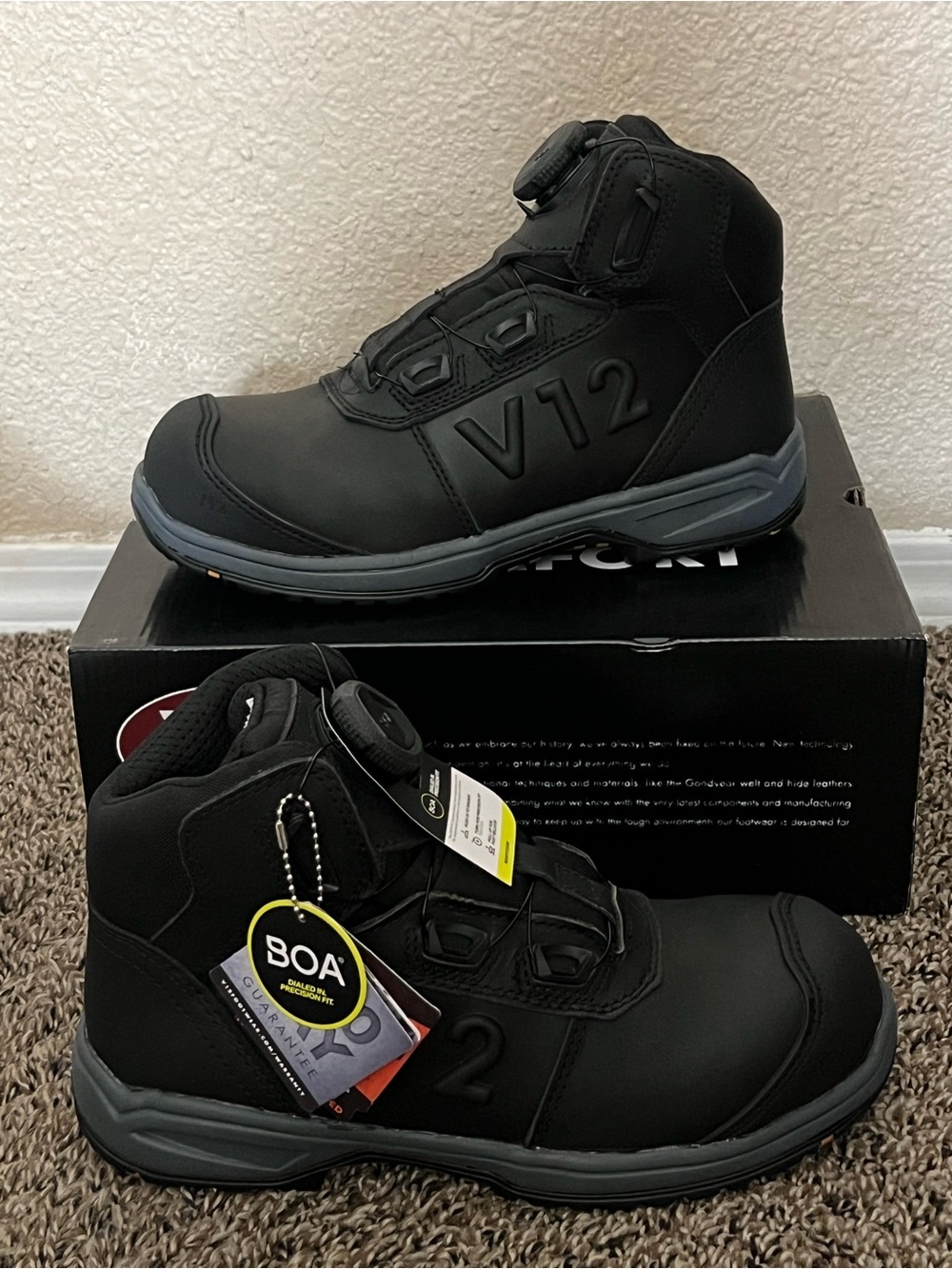 Valiant IGS Model Women’s Work Boots Hiker Model Black Color Size- 7